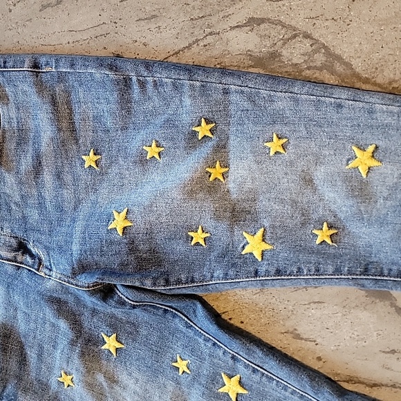For the Republic Denim Skinny Jeans w/Embroidered Yellow Stars size 8/28 - Picture 9 of 13